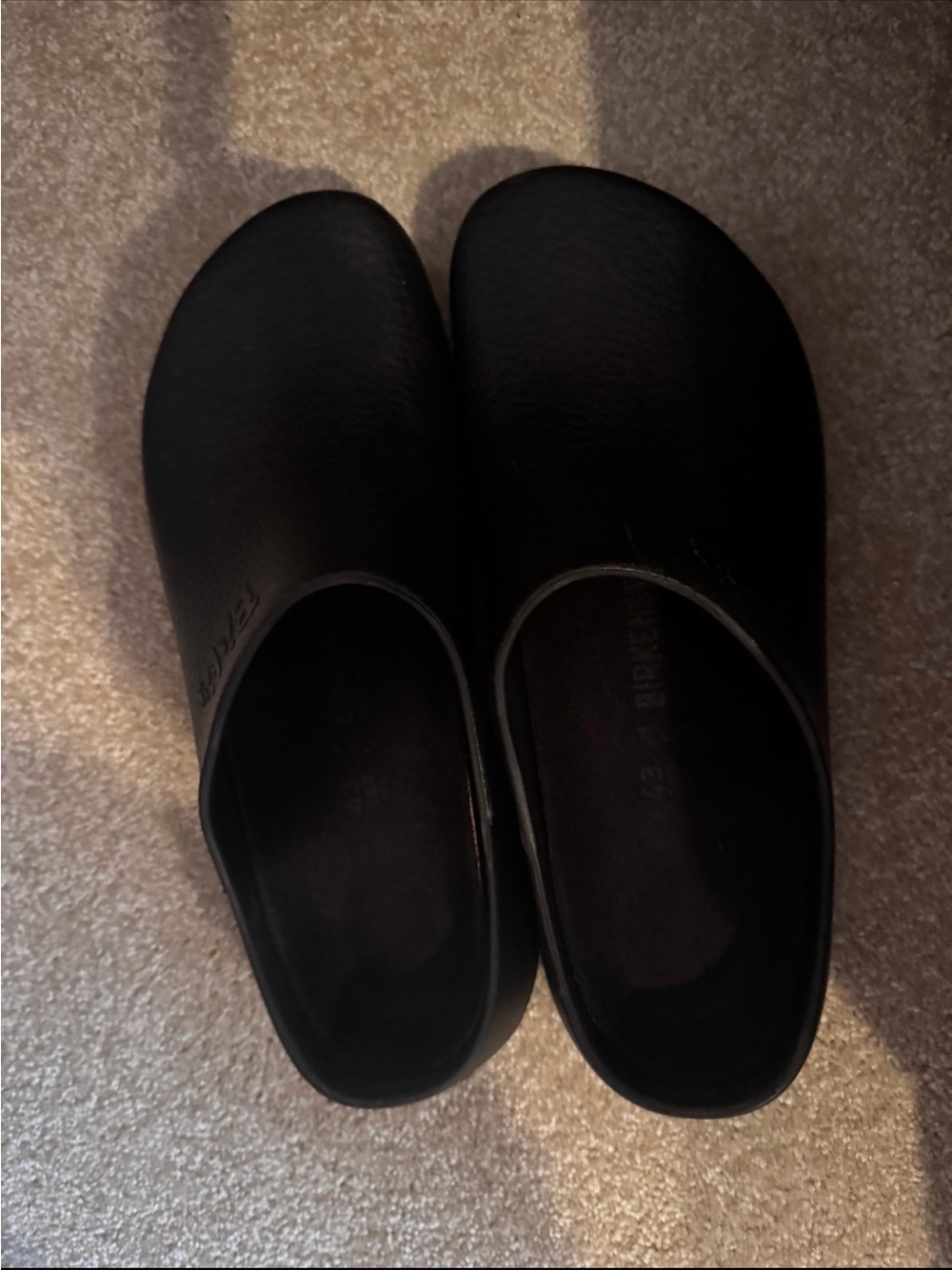 Birkenstock Black polyurethane clogs